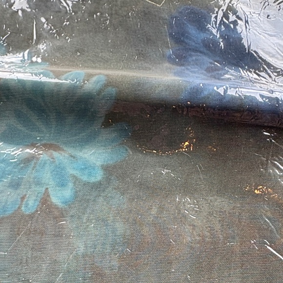 Blue and Gray Floral Fabric - Picture 1 of 5